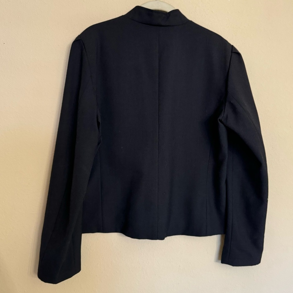 Vintage Oscar De La Renta Black Blazer Jacket Sz 13/14 Designer Business Preppy View 2